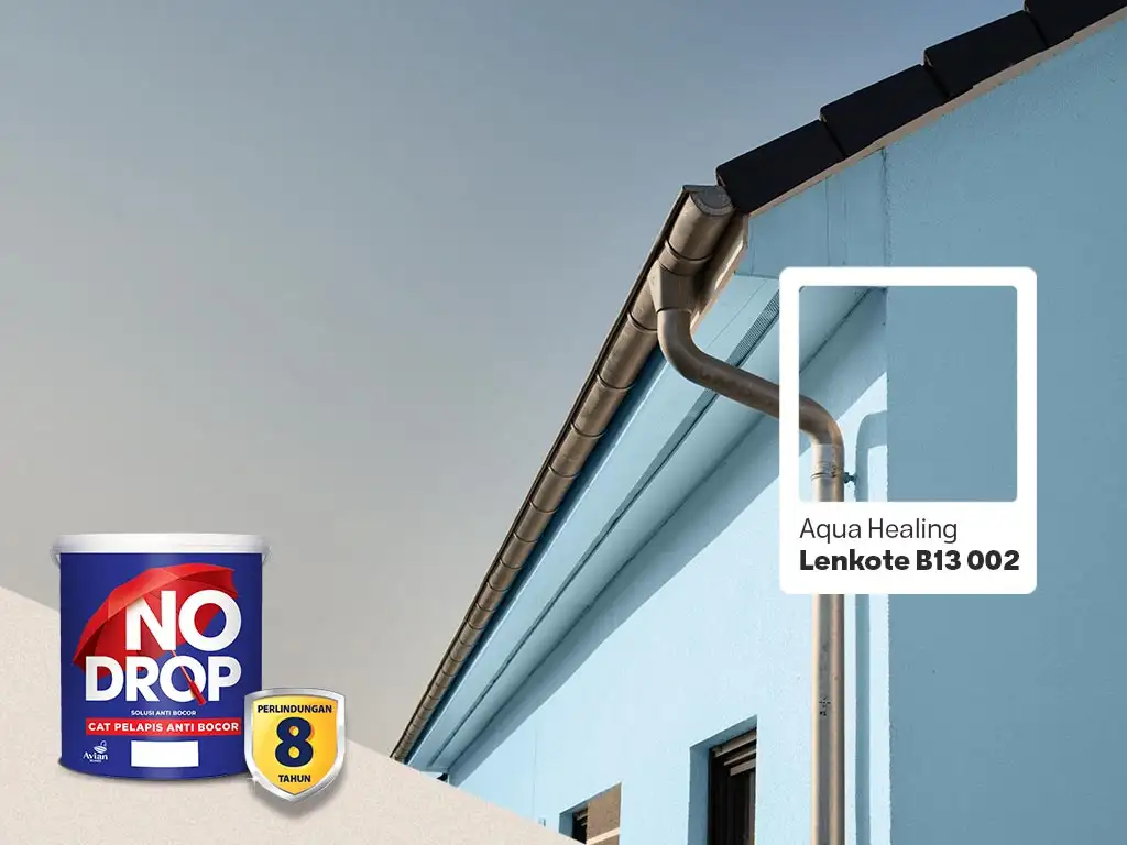 Rekomendasi Warna Biru dari No Drop - Aqua Healing (Lenkote B13 002) untuk Kesan Menenangkan dan Menyegarkan