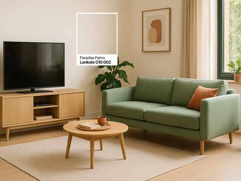 cat dinding interior premium Supersilk di ruang tamu modern minimalis