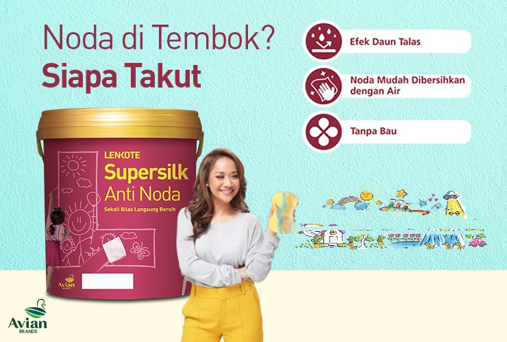 gunakan cat teknologi efek daun talas, noda di tembok bersih hanya sekali bilas