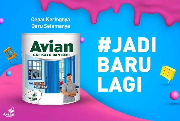 ubah tampilan furnitur lama dengan Avian Cat Kayu dan Besi